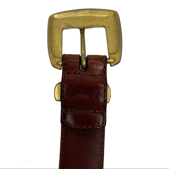 Fossil Brown Metal Hinge Accent Boho Western Belt Size L - Picture 6 of 14